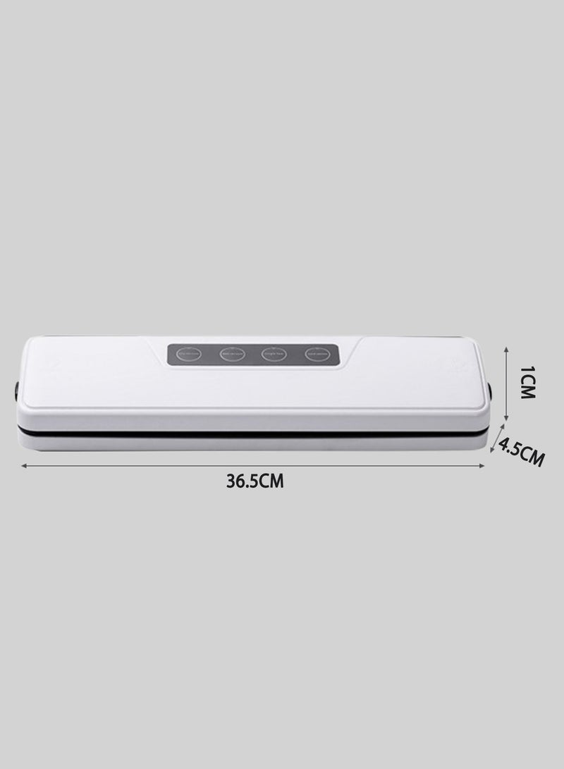 White Vacuum Sealer, Compact Food Vacuum Machine, Push Button Food Vacuum Machine, Wet & Dry, 60kpa Compact Vacuum Sealer, 1 Vacuum Sealer + 10 Food Bags  - Image 2