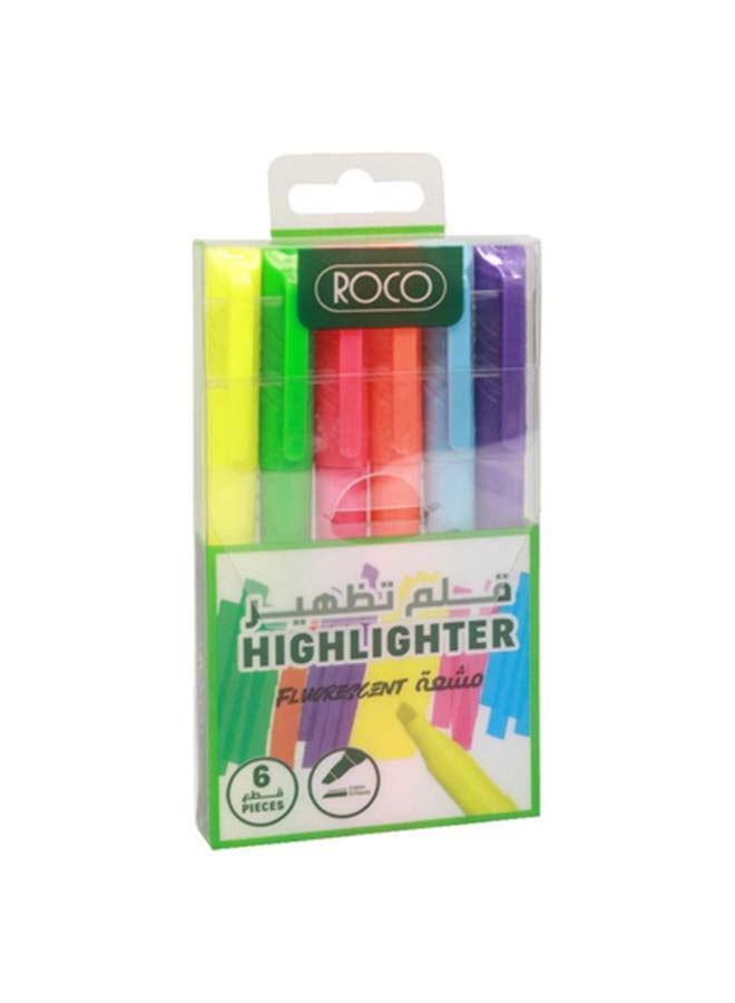 روكو مجموعة أقلام تمييز روكو رفيعة مكونة من 6 قطع متنوعة - Image 1