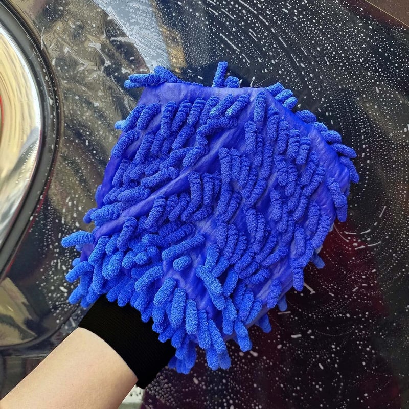 Kuber Industries Kuber Industries Chenille Dry Mitt Gloves|Multi-Purpose Gloves for Kitchen, Home & Laptop Cleaning|Lint & Scratch Free|Super Absorbent|Extra Large But Light Weight |FH8059|Blue - Image 1