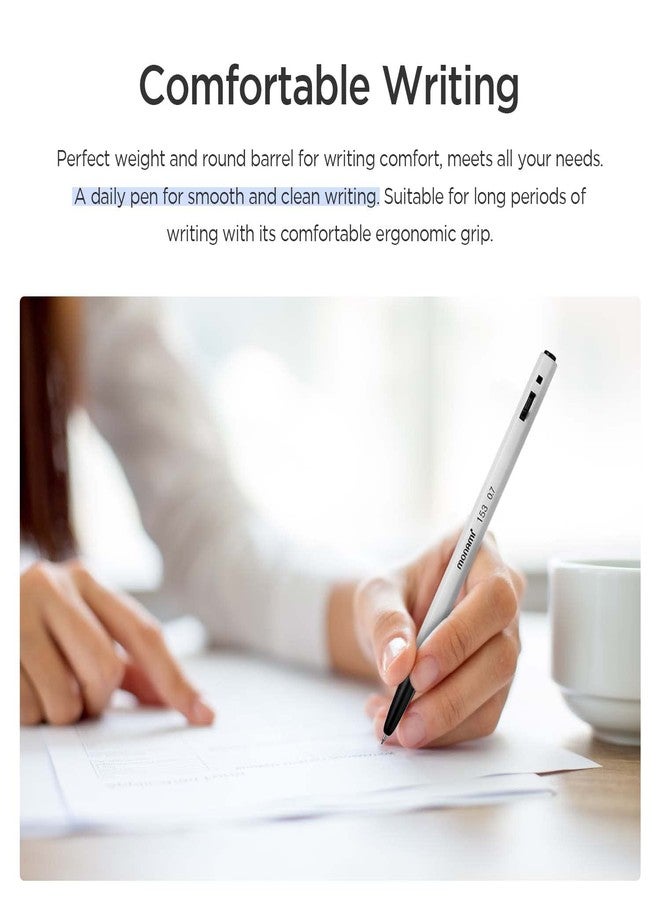 مونامي قلم حبر جاف قابل للسحب من مونامي BP 153، رأس رفيع (0.7 مم)، أزرق، عبوة من 12 قلمًا - Image 4