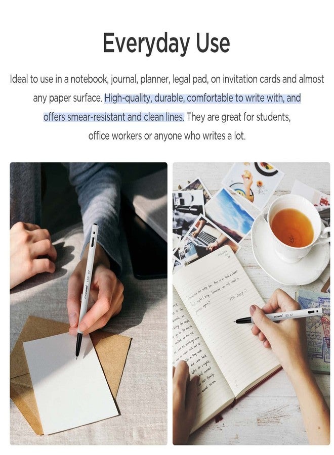 مونامي قلم حبر جاف قابل للسحب من مونامي BP 153، رأس رفيع (0.7 مم)، أزرق، عبوة من 12 قلمًا - Image 5