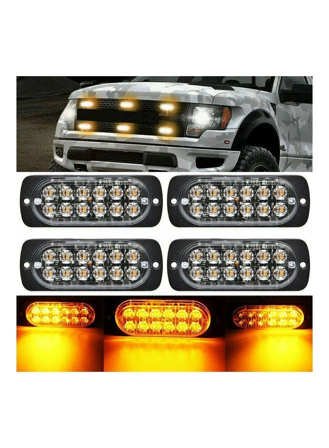 MUNTAQI 4-Piece Strobe LED Amber Hazard Beacon Emergency Flashing Side Marker Light - Image 1