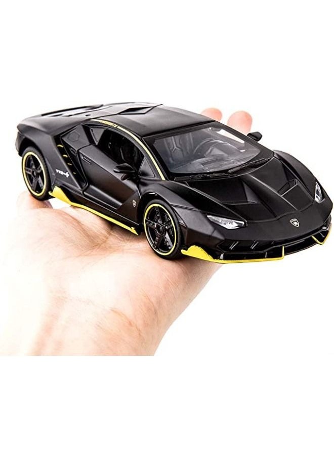 1:32 Lamborghini LP770 Car Model Toy，Zinc Alloy Pull Back Toy Car，Sound and Light Pull Back Model Car for Kids Boy Girl Gift (Black)  - Image 5