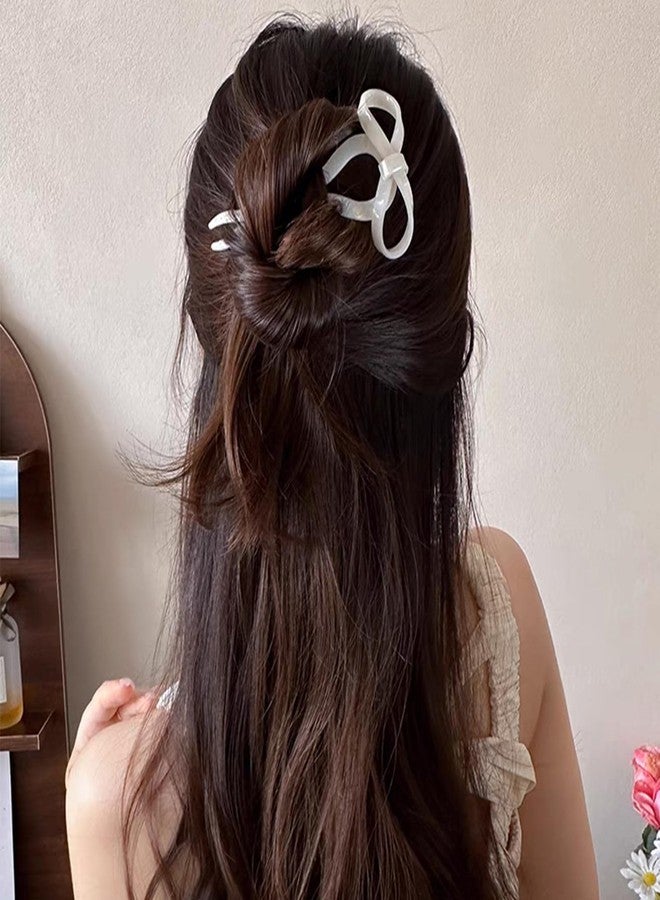 Aeenioy 3 French Pins for Hair, U Pins for Hair Styling, Hair Stick for Bun, Hair Pins for Women, Chinese Hair Pin, Hair Accessories for Women, Banana Clips for Hair, Hair Bun Clip, Brown Red Apricot Set - Image 4
