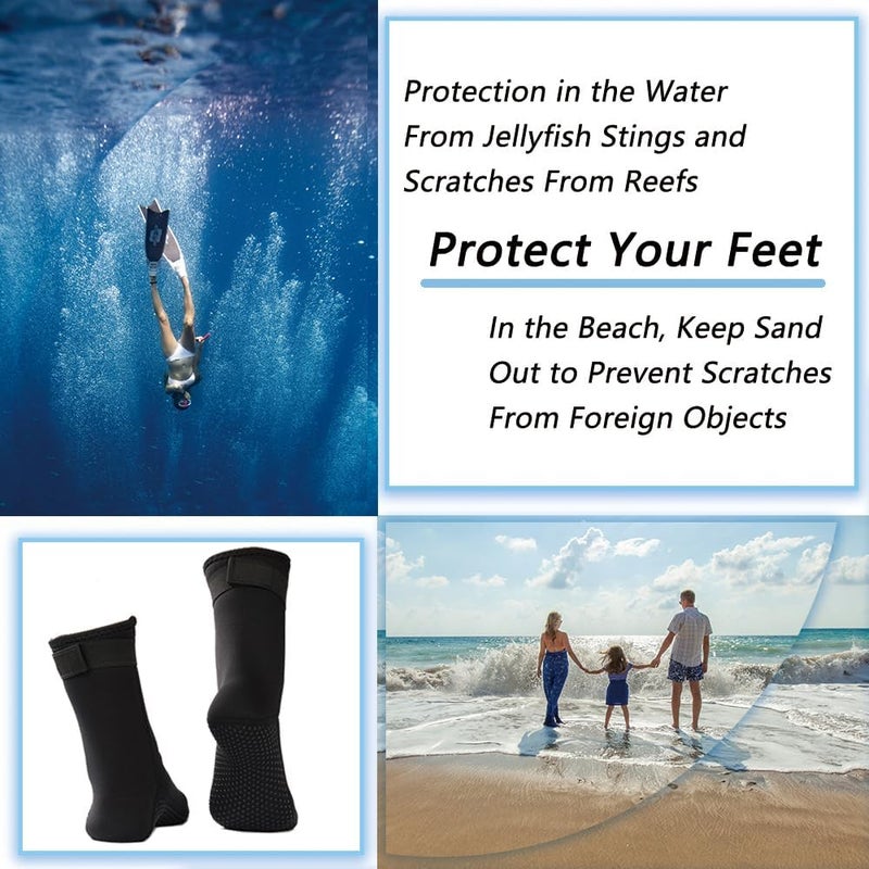 Skyone Neoprene Socks Diving Scuba Socks Wetsuit Fin Booties for Men Women, 3MM Surfing Sock Thermal Flexible Anti Slip for Swimming - Image 5