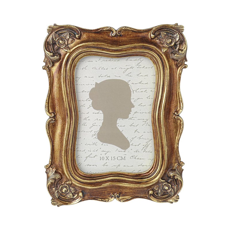 Sunlit إطار صور عتيق مشمس 4x6 بوصة  إطارات صور فاخرة عتيقة مع واجهة زجاجية  عرض الصور  تعليق على الطاولة  أفكار هدايا  برونزي - Image 1
