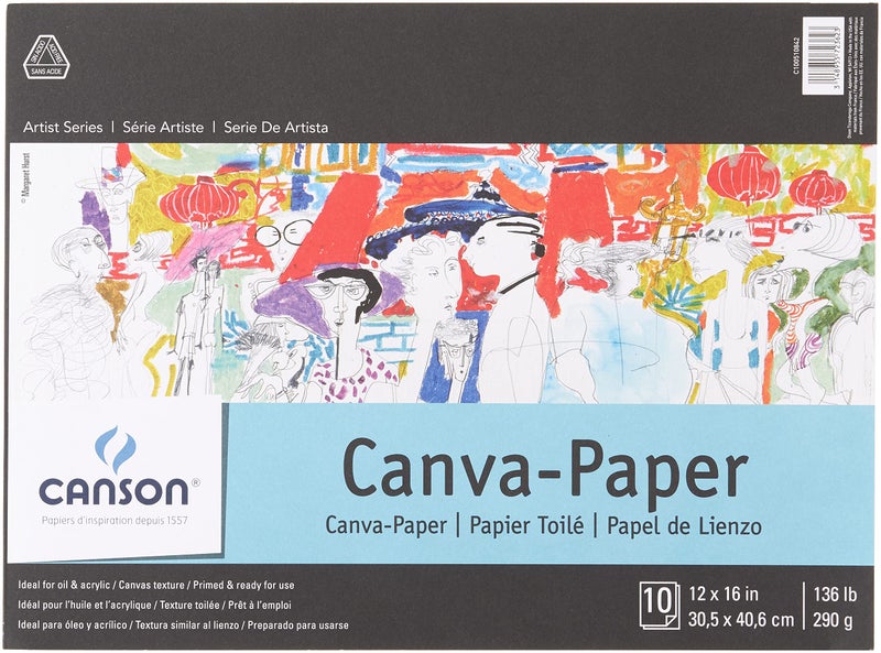 Canson Foundation Series CanvaPaper Pad 12 x 16 Foldover Cover 10 Sheets 100510842