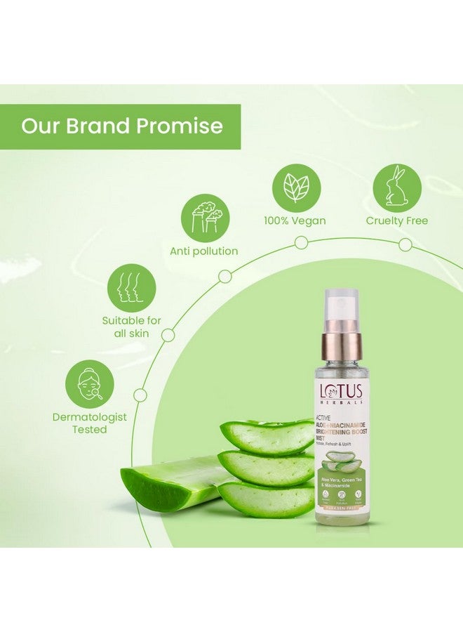 Lotus Herbals Active Aloe + Niacinamide Brightening Boost Misthydrate Refresh& Upliftparaben Freeall Skin Types50Ml - Image 4