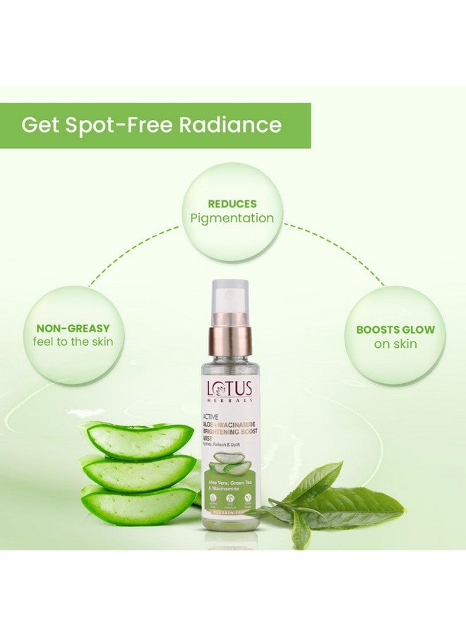 Lotus Herbals Active Aloe + Niacinamide Brightening Boost Misthydrate Refresh& Upliftparaben Freeall Skin Types50Ml - Image 3