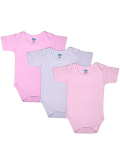 BabiesBasic 100% Super Combed Cotton, Short Sleeves Bodysuit, for New Born to 24months. Set of 3, Pink, Lavender, L.Pink - pzsku/Z378B55E4D84E56C200C5Z/45/1741244622/bac0088e-a981-4ef3-b739-abdf644eed63