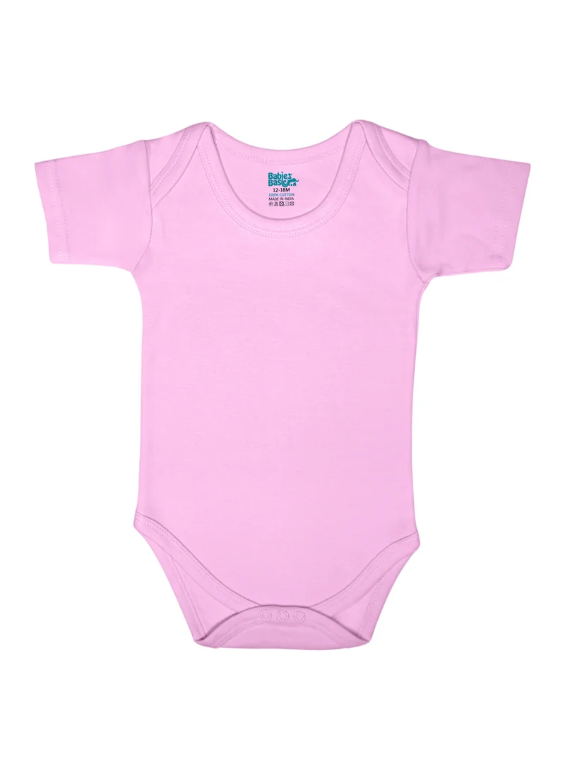 Babies Basic BabiesBasic 100% Super Combed Cotton, Short Sleeves Bodysuit, for New Born to 24months. Set of 3, Pink, Lavender, L.Pink
