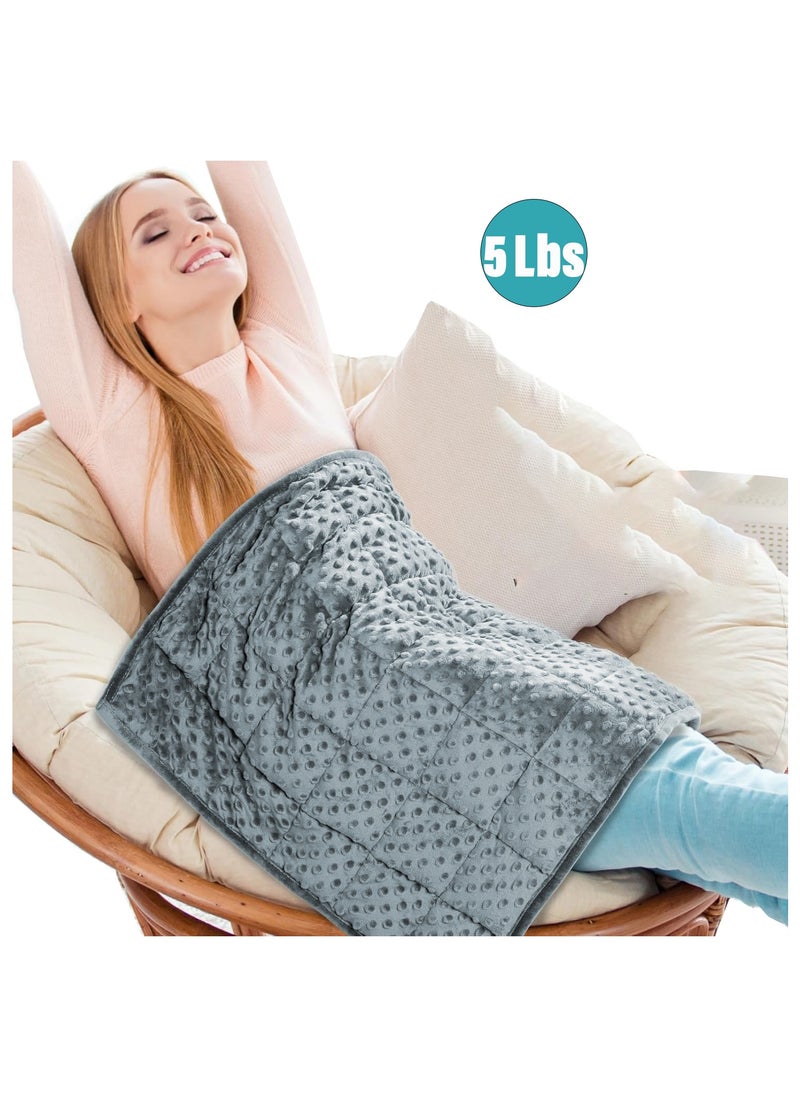 Fabienne Weighted Lap Blanket 5Lbs Dotted Minky Fabric 56x48 cm Ash Grey Weighted Lap Pad Ideal for Kids, Teenagers, and Adults, Supports Sensory Processing and Provides Calming Comfort for Relaxation, Focus, and Multipurpose Use  - Image 1