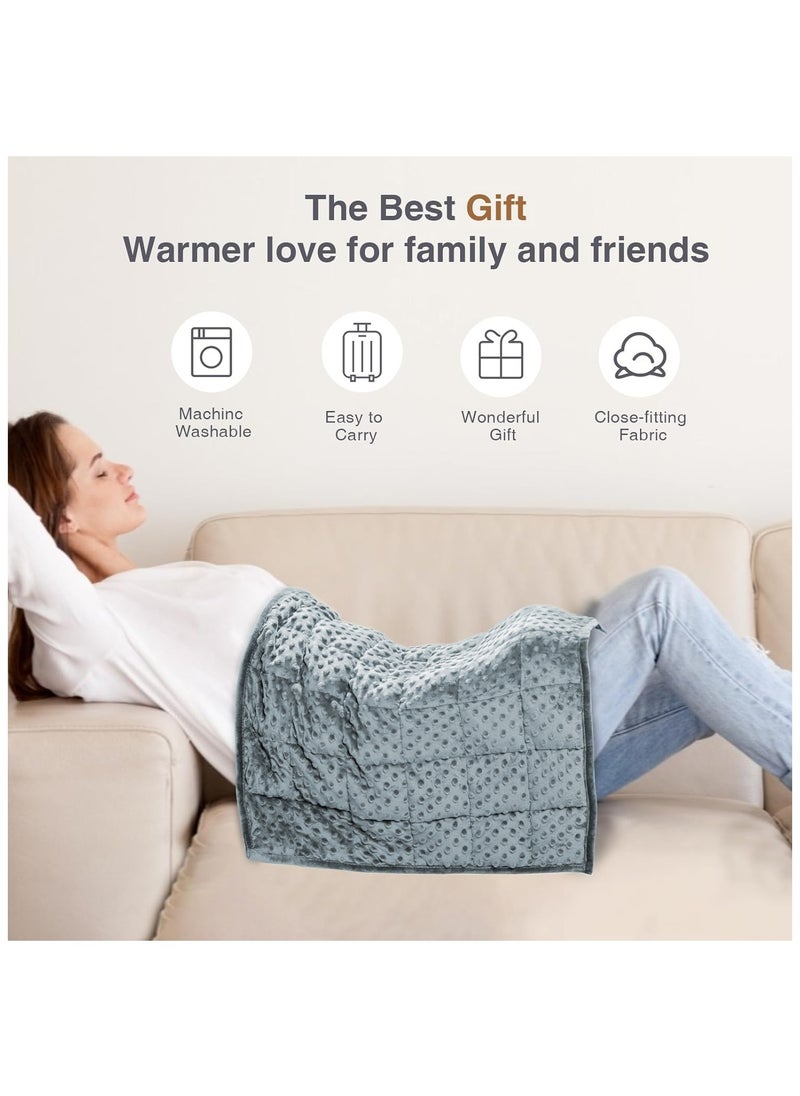 Fabienne Weighted Lap Blanket 5Lbs Dotted Minky Fabric 56x48 cm Ash Grey Weighted Lap Pad Ideal for Kids, Teenagers, and Adults, Supports Sensory Processing and Provides Calming Comfort for Relaxation, Focus, and Multipurpose Use  - Image 3