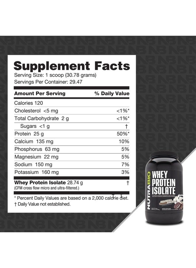 NutraBio Whey Protein Powder Isolate Supplement – 25g of Protein Per Scoop with Complete Amino Acid Profile - Soy and Gluten Free - Zero Fillers and Non-GMO - Ice Cream Cookie Dream - 2 Lbs. - Image 2
