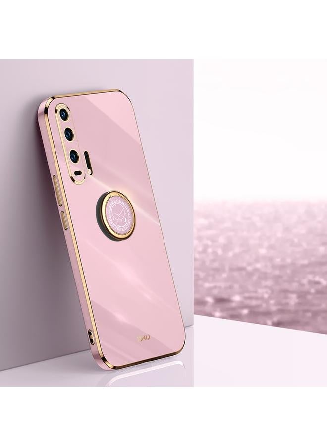 Case For Honor 20 Pro Straight Edge 6D Electroplate TPU Phone Case with Ring Holder