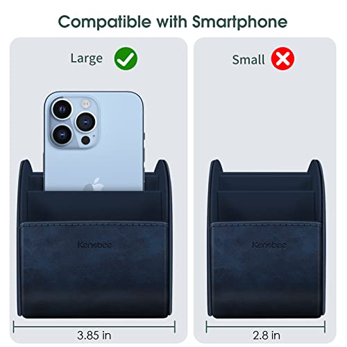 KENOBE Large Remote Control Holder with 5 Compartments, KENOBEE Anti-slip Desktop Caddy Storage Organizer for Phone, Remote Controllers, Office Supplies, Makeup Brush, Media Accessories,Blue - Image 5