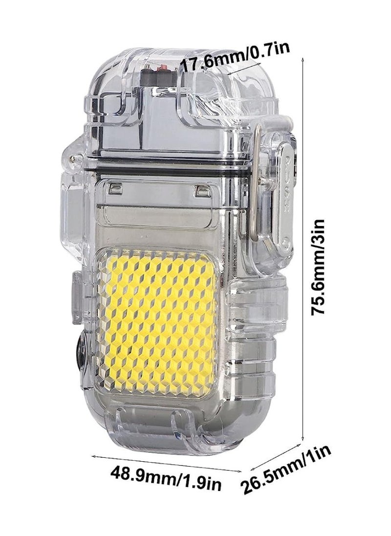 DIGI CORE - Dual Arc Lighter USB Charging Electric Lighter And Mini COB Light Keychain Light With 3 Flashlight Mode The Perfect Combo For All Your Lighting Needs For Indoor And Outdoor Use Silver - Image 1