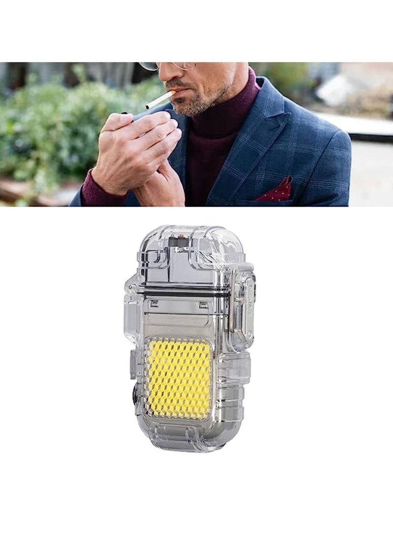 DIGI CORE - Dual Arc Lighter USB Charging Electric Lighter And Mini COB Light Keychain Light With 3 Flashlight Mode The Perfect Combo For All Your Lighting Needs For Indoor And Outdoor Use Silver - Image 1