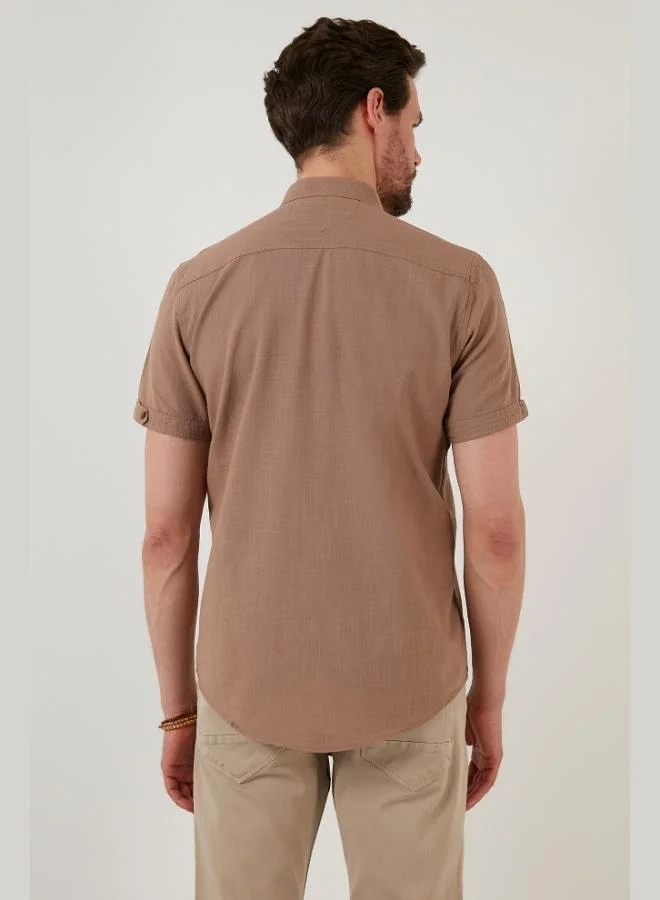 Buratti  Buratti Button-down Collar Cotton Slim Fit Pocket Shirt Men's SHIRT CF21S111153 for Men | Best Price UAE