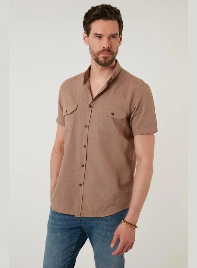 Buratti Button-down Collar Cotton Slim Fit Pocket Shirt Men's SHIRT CF21S111153