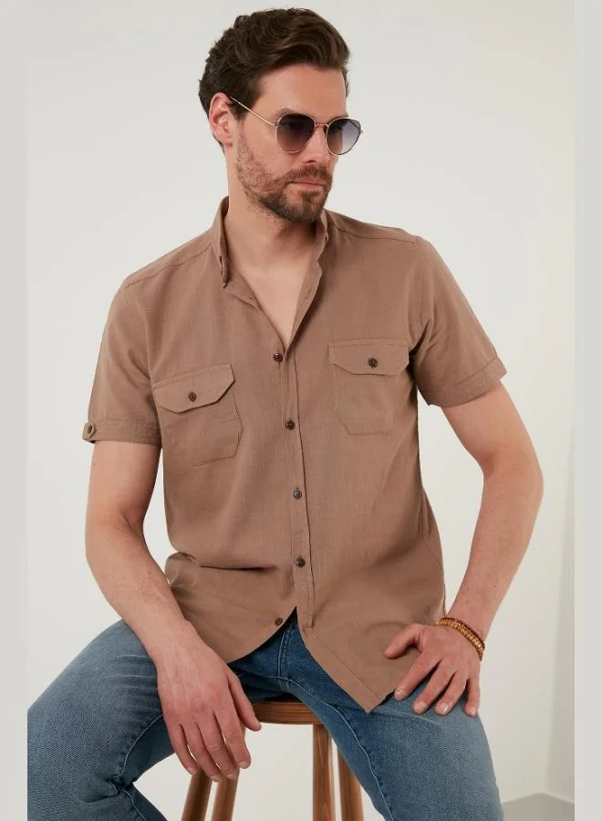 Buratti  Buratti Button-down Collar Cotton Slim Fit Pocket Shirt Men's SHIRT CF21S111153 for Men | Best Price UAE