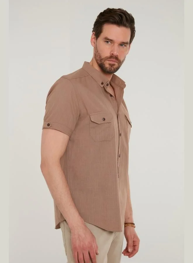 Buratti  Buratti Button-down Collar Cotton Slim Fit Pocket Shirt Men's SHIRT CF21S111153 for Men | Best Price UAE