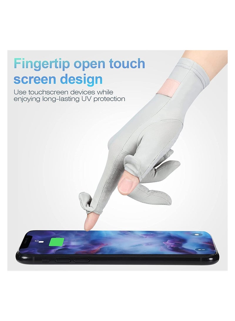 SYOSI UV Protection Gloves for Women, Summer Sun Protection Gloves, Full Finger Touchscreen for Golf Driving Riding Fishing Hiking - Image 4