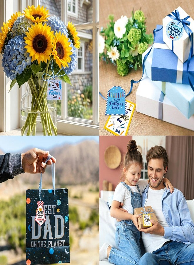 Ceiba Tree 60Pcs Fathers Day Gift Tags with String Happy Father's Day Hanging Tags for Gift Wrapping Supplies Party Decorations - Image 4