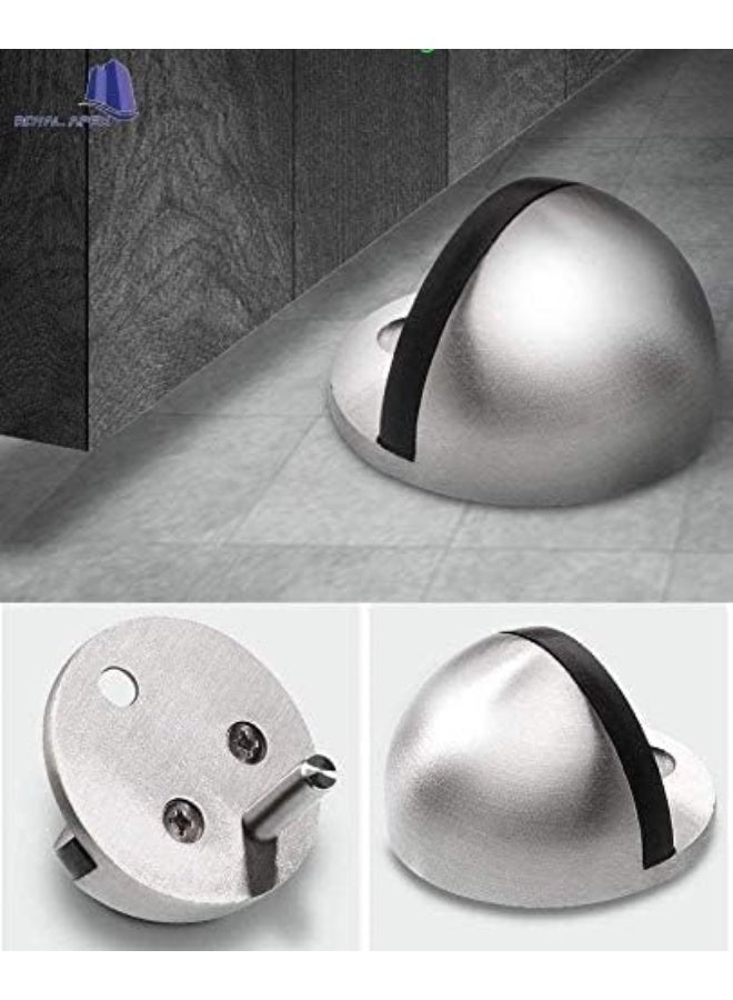 Royal Apex Stainless Stee Half Round Door Stopper With Rubber Bumper Door Retainer Pack Of 4  - Image 4