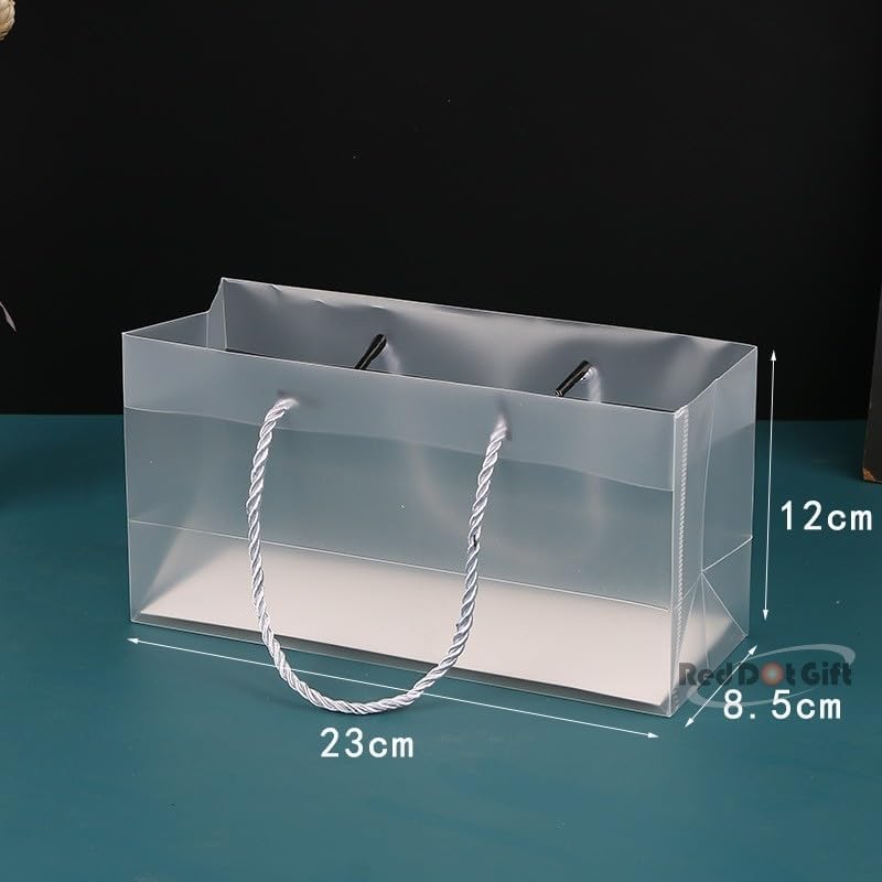 Red Dot Gift® 5pcs Paired PVC Bag H12*23 * 8.5cm for Rectangle Cardboard Biscuit Boxes Cookie Packaging Containers Baking Cake Chocolate Storage Party Supplies Wedding Gifts, (Paired PVC Bag) - Image 2