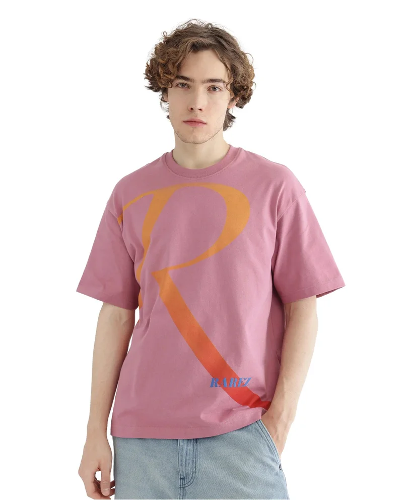 Rare Rabbit Men's Ombre And Typography Print T-Shirt