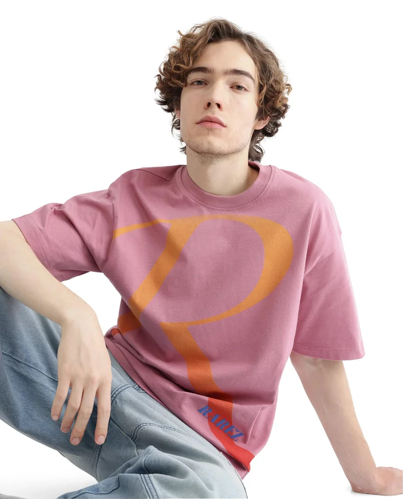 Rare Rabbit Men's Ombre And Typography Print T-Shirt