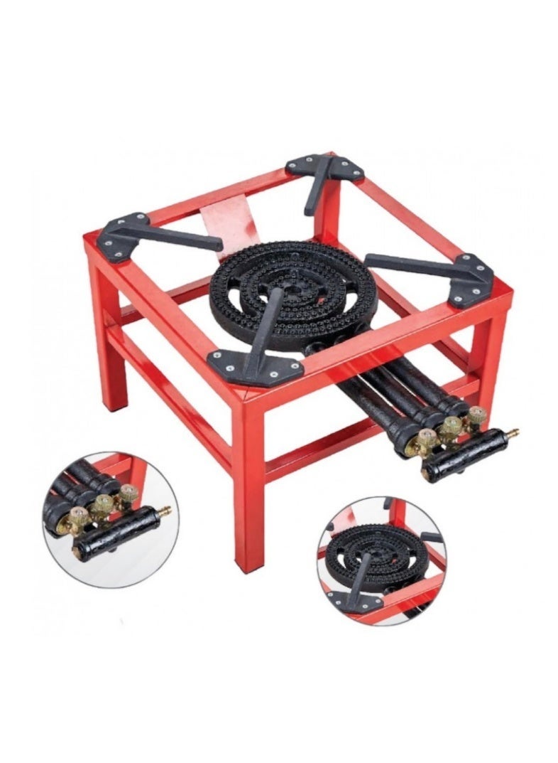 إيروريكس موقد غاز أربع عيون – هيكل حديد متين – أحمر - Image 4