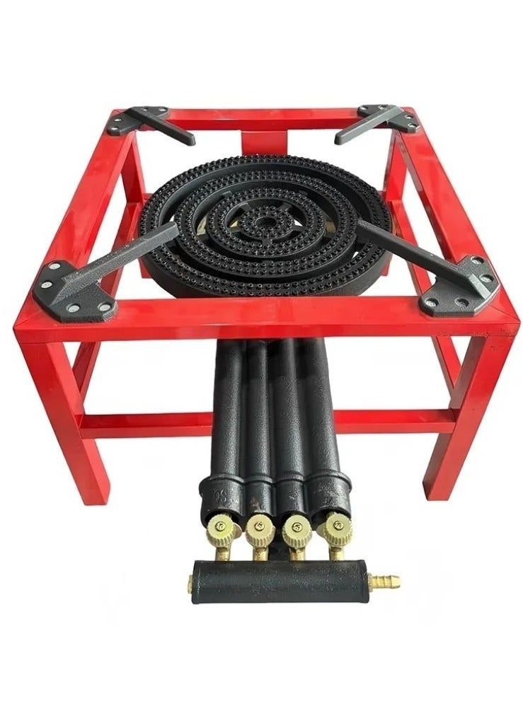 إيروريكس موقد غاز أربع عيون – هيكل حديد متين – أحمر - Image 1