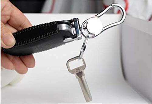 JVCV® Car Styling Soft Handmade Leather Key Cover Compatible with Hyundai Creta, i10 Grand, i20 Elite, i20 Active, Xcent, Verna 4s, Tucson, Elantra, Grand i10 Nios 3 Button Smart Key (Black) - Image 4
