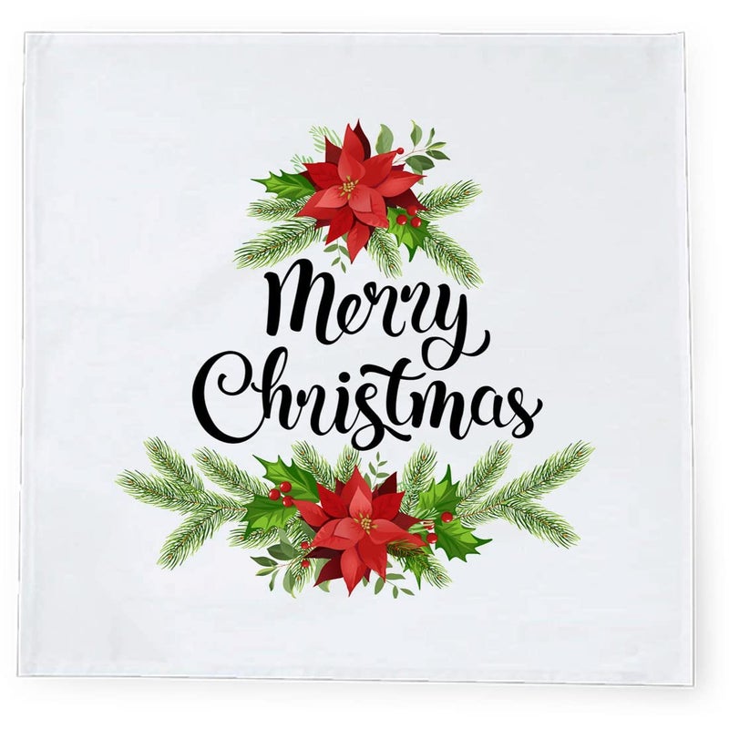 Khakee 6 Pcs Christmas Theme Silk Table Napkins 10x 10 for Xmas Decoration Christmas OrnamentsChristmas Giftxmas21108 - Image 3