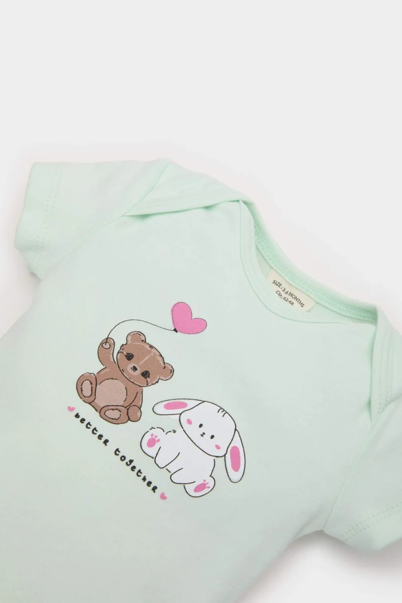 ديفاكتو Baby Girl Short Sleeve Snap Body