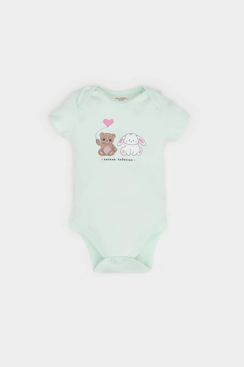 ديفاكتو Baby Girl Short Sleeve Snap Body