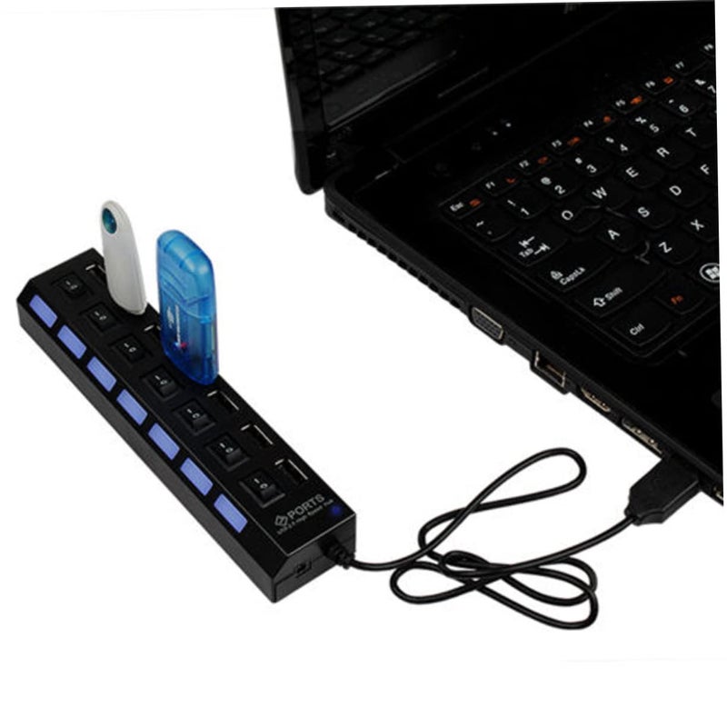 7 منفذ USB Hub 2.0 موسع عالي السرعة للكمبيوتر المحمول وسطح المكتب مع حماية السلامة - Image 5