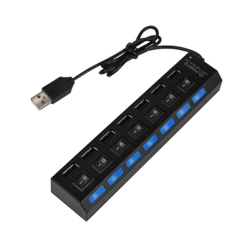 7 منفذ USB Hub 2.0 موسع عالي السرعة للكمبيوتر المحمول وسطح المكتب مع حماية السلامة - Image 4
