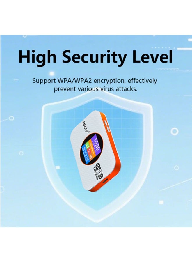 DN 4G/5G Router LTE Wi-Fi Hotspot Device Pocket-sized Portable/Mobile Travel-Friendly/Plug-and-Play (Orange) - Image 2