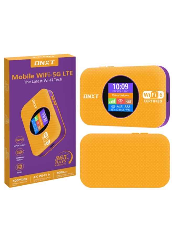 DN 4G/5G Router LTE Wi-Fi Hotspot Device Pocket-sized Portable/Mobile Travel-Friendly/Plug-and-Play (Orange) - Image 1