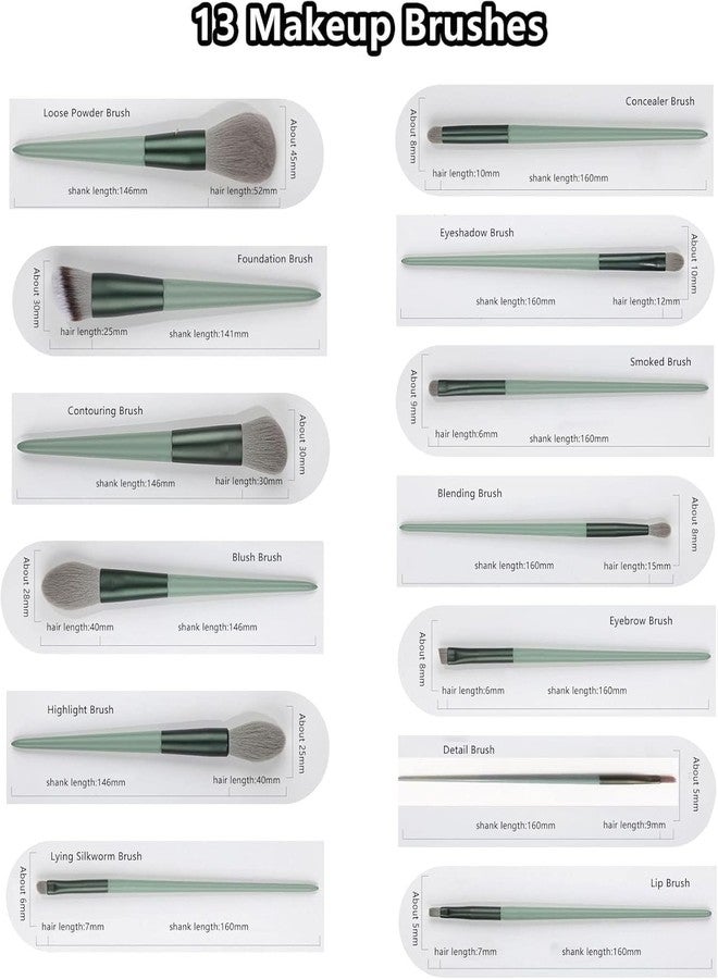Primwand 13 PCS Professional Makeup Brush Set with Velvet Storage Bag & Ice Roller | Face & Eye Makeup Brushes for Foundation, Powder, Blush, Contour, Highlighter & Eyeshadow | Travel Makeup Kit - Image 5