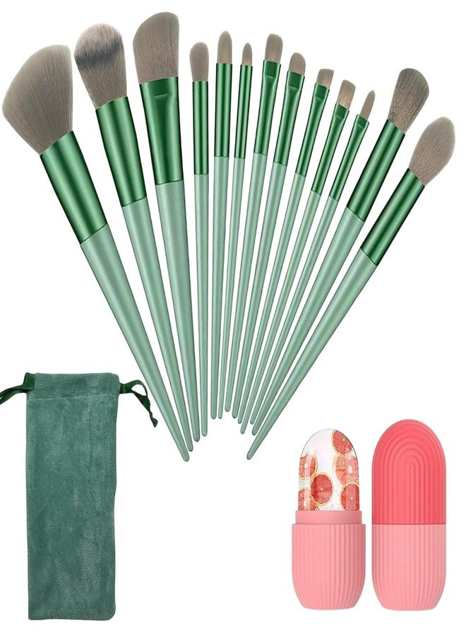 Primwand 13 PCS Professional Makeup Brush Set with Velvet Storage Bag & Ice Roller | Face & Eye Makeup Brushes for Foundation, Powder, Blush, Contour, Highlighter & Eyeshadow | Travel Makeup Kit - Image 1