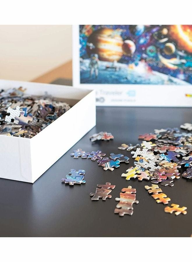 بايبي الفضاء المسافر الفضاء بانوراما 1000 قطعة بانوراما رائد الفضاء بازل قطع لغز بانوراما ألعاب تعليمية للتعلم للأطفال - Image 4