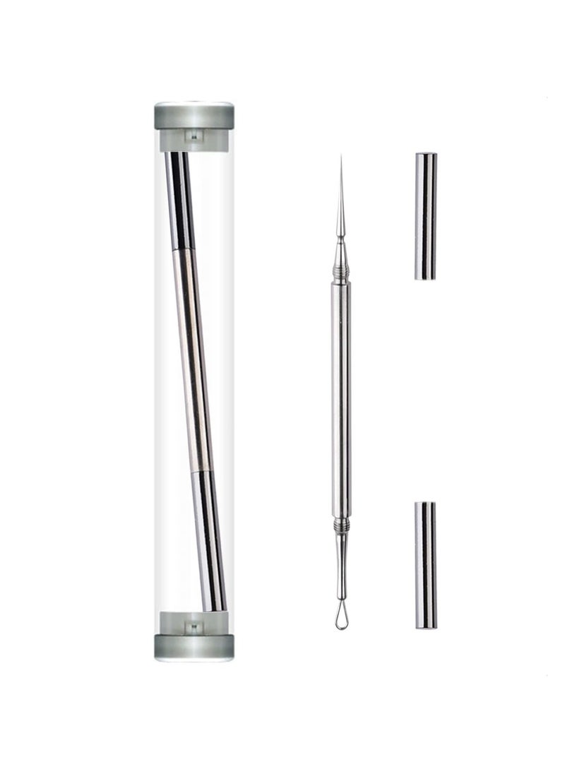 Y&D 2 Pack in 1 Facial Milia Removal and Whitehead Extractor Lancet Circle Loop Sharp Needle Pimple Popper Tool Professional Blackhead & Blemish Remover for Nose Face  - Image 1