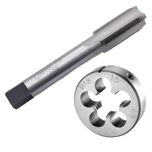 Teocpai Metric Tap and Die Set M18 x 1.5mm HSS Machine Thread Tap and Alloy Steel Round Die Right Hand… - Image 1