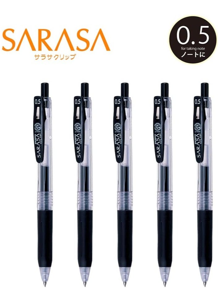 ZEBRA 5 Pieces Sarasa Gel Ink Ballpoint Pen Black 0.5mm  - Image 2