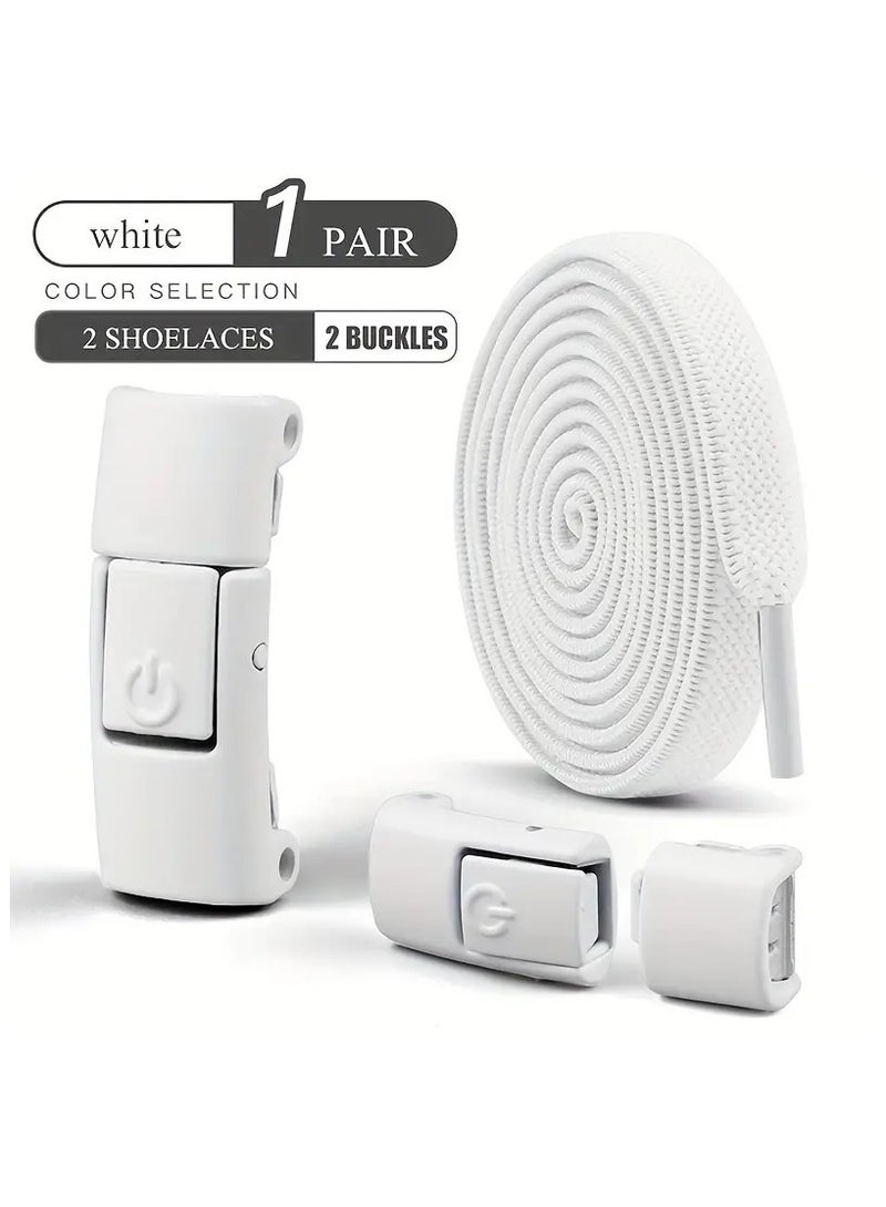 مجموعة مكونة من زوج واحد من أربطة الأحذية ذات الربط الحر، وقطعتين من أربطة الأحذية المرنة وقطعتين من مشابك أربطة الأحذية للأحذية - Image 1