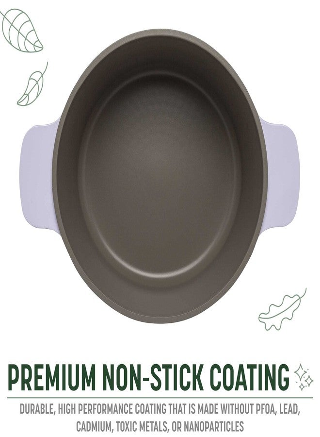 Goodful قدر غودفول متعدد الاستخدامات، متعدد الطبقات غير لاصق، عالي الأداء، مصنوع من الحديد الزهر، مع غطاء مطابق، ورف تحمير، وملعقة تقليب، خالٍ من حمض البيرفلوروكتانويك (PFOA)، آمن للغسل في غسالة الأطباق، سعة 4.7 كوارت، لون أرجواني فاتح - Image 5